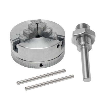 Z011 Mini Lathe Chuck Set with 3 & 4 Jaw, Self-Centering Woodworking Tool, Durable Connecting Rod and Accessories, Power Tool for Electric Drill.