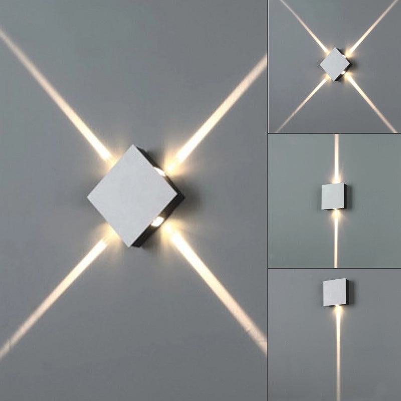 Modern LED wall light for KTV or living room with simple design, round aluminum construction.