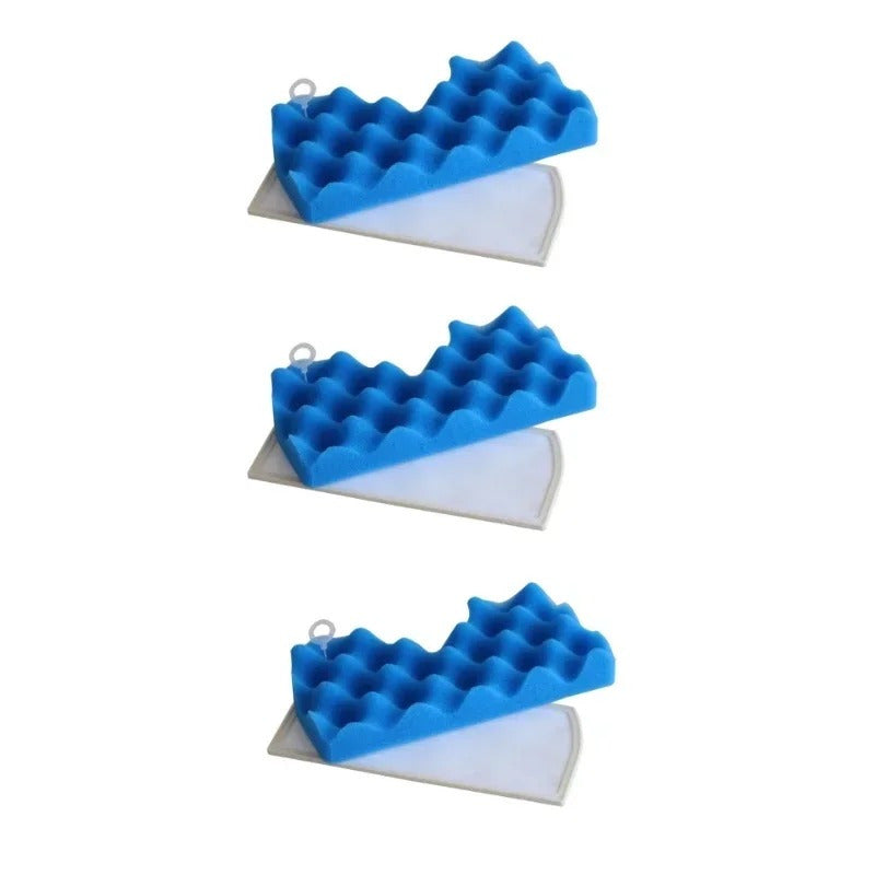 3 pieces of blue sponge HEPA filters designed for Samsung robot vacuum cleaners - these filters are also compatible with the DJ97-01040C, SC43, SC44, SC45, SC47 series, as well as car cleaner accessories.