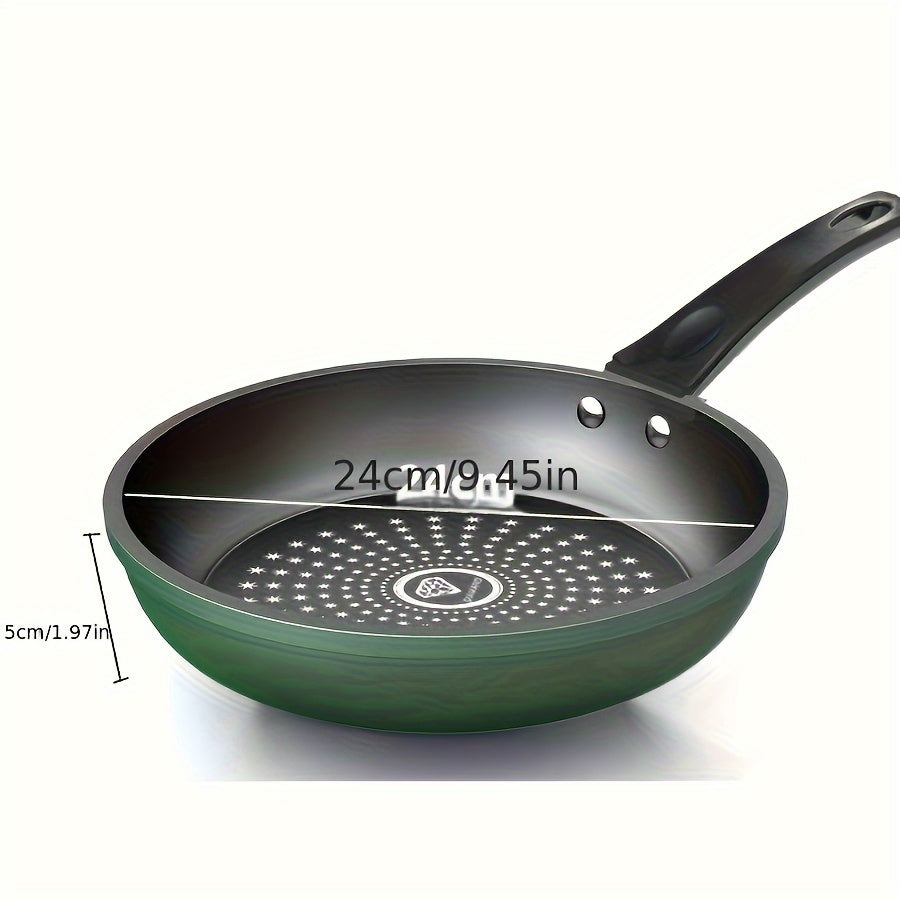 Hand wash only: 9.5-Inch Non-Stick Cast Iron Skillet with Cast Iron Handle, Compatible with Gas Cooktops - Ideal for Deep Frying and Sauteing, Optional Lid Available.