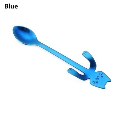 Adorable Cat-Shaped Stainless Steel Coffee Spoon for Desserts and Snacks, perfect for serving ice cream.