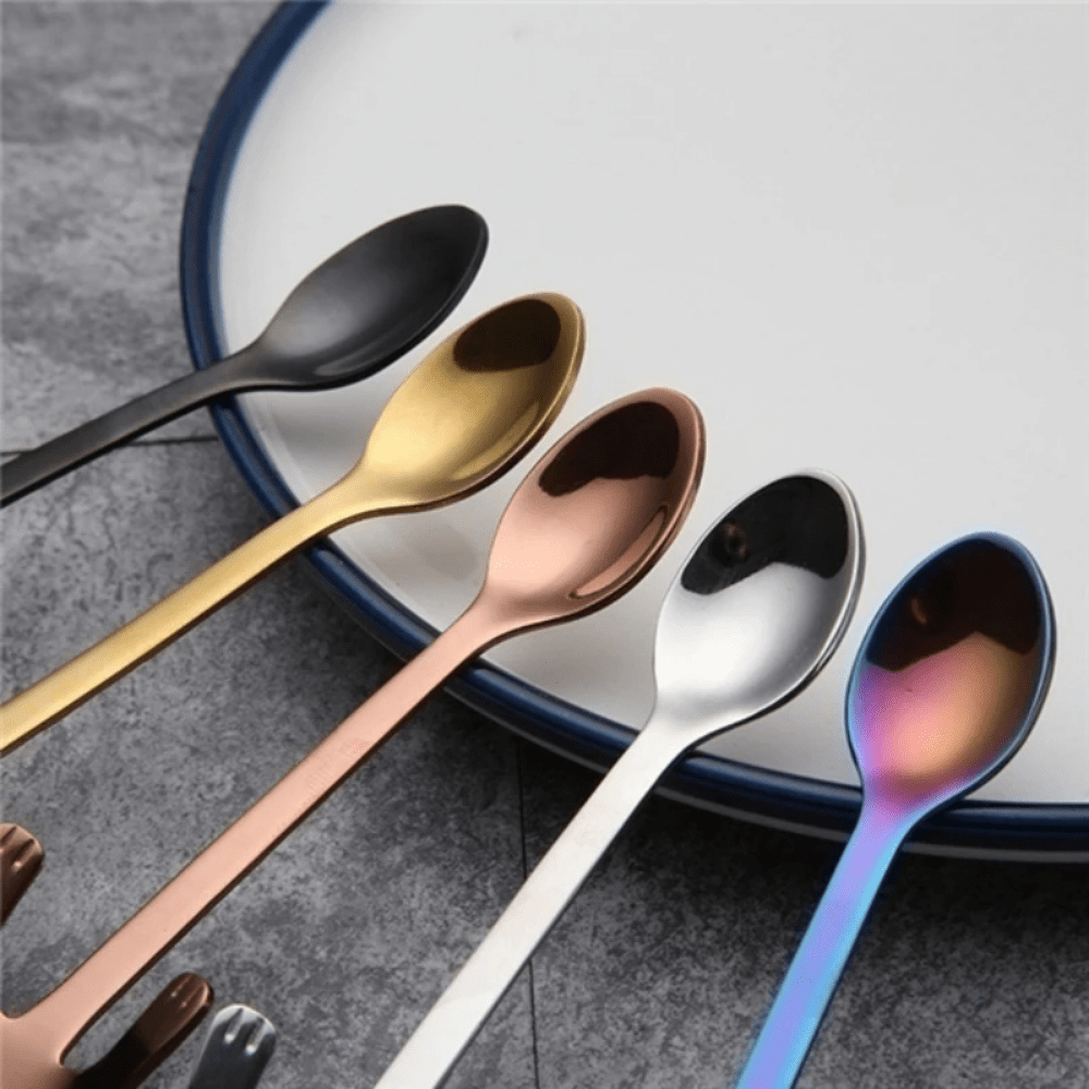 Adorable Cat-Shaped Stainless Steel Coffee Spoon for Desserts and Snacks, perfect for serving ice cream.