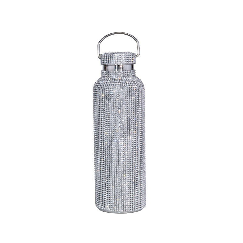 New 304 stainless steel water bottle in sizes of 350ml, 500ml, and 750ml, suitable for girls and adults to keep tea, coffee, or other beverages hot or cold.