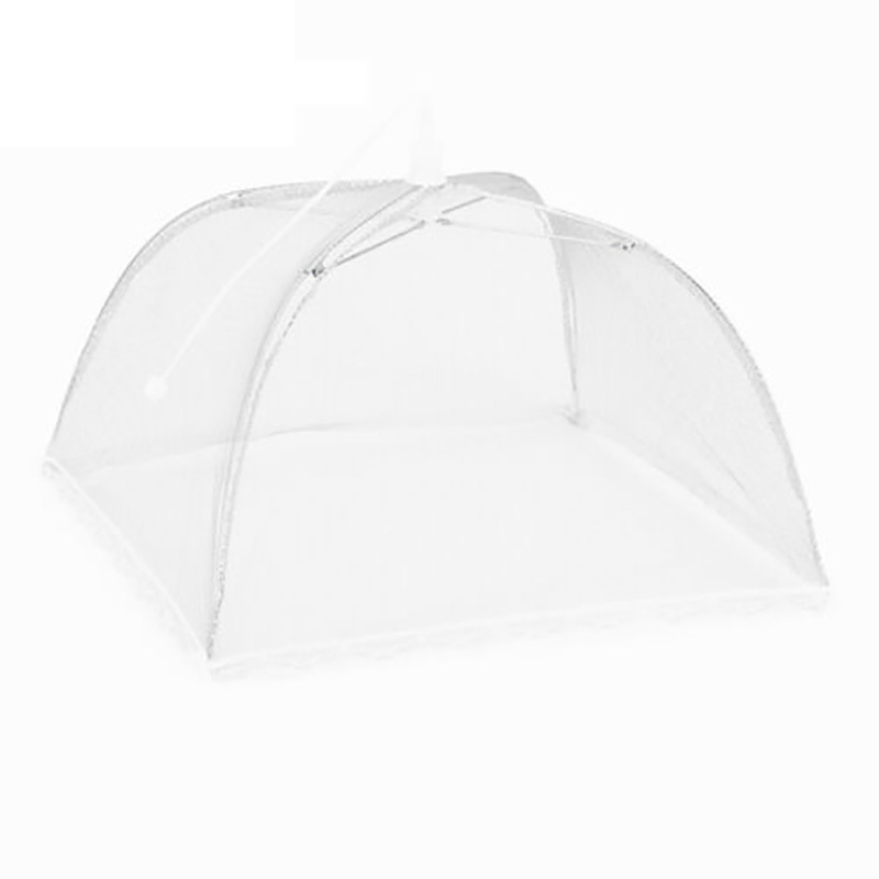 Portable umbrella-style food cover, protects from insects, ideal for home and camping