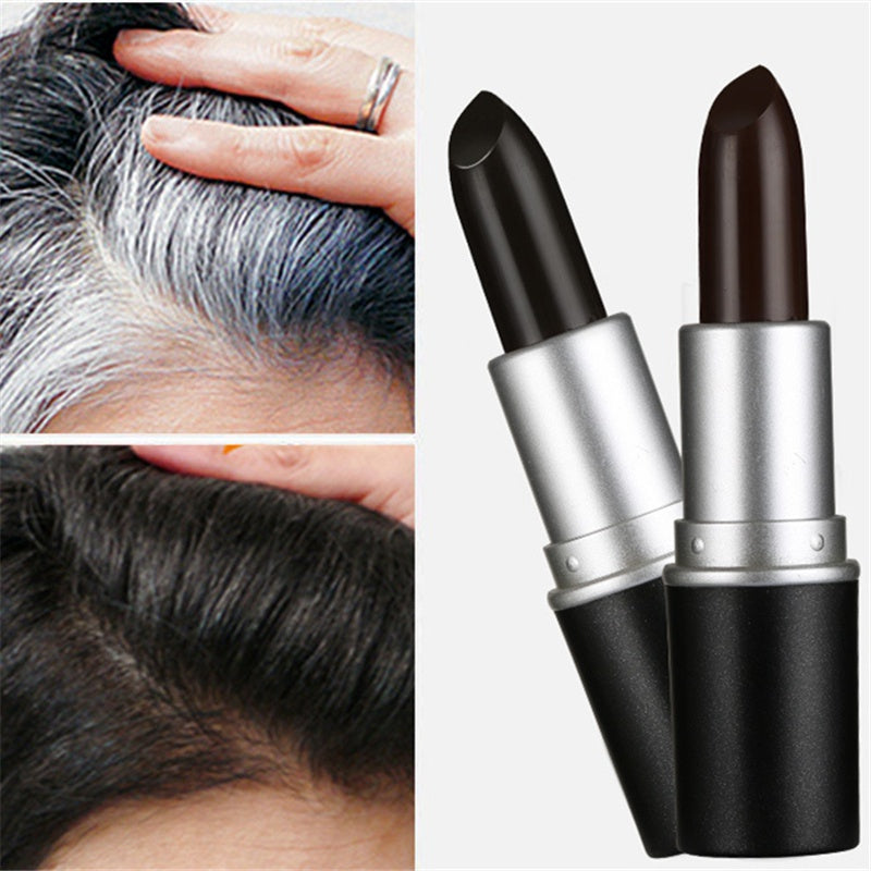 Hair color pen for fast temporary dyeing to cover white hair, with lasting results.