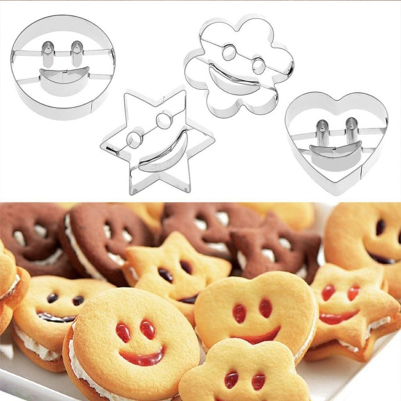 Cookie mold DIY tool for making smiling cookies, cakes, and other treats, made from high-quality stainless steel.