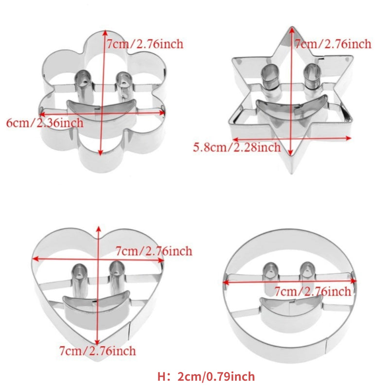 Cookie mold DIY tool for making smiling cookies, cakes, and other treats, made from high-quality stainless steel.