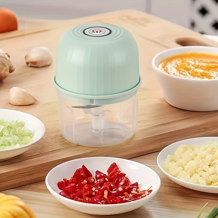 Top Pick: Portable USB Rechargeable Mini Food Chopper with 3 Stainless Steel Blades and Lithium Battery - Perfect for Chopping Onions, Garlic, Veggies, Fruits, Ginger, Chili, and Meat - Compact and Wireless Mixer for Your Kitchen - Available in Multiple