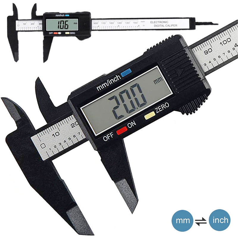 150mm Electronic Digital Caliper with Carbon Fiber Dial Vernier, Micrometer Measuring Tool.