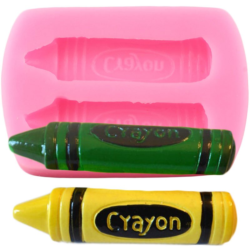 Bestseller: Silicone Crayon Mold for Kids - BPA-Free Fondant and Chocolate Decorating Tools, Reusable Non-Stick Candy Clay Molds in Pink, Silicone Baking Molds