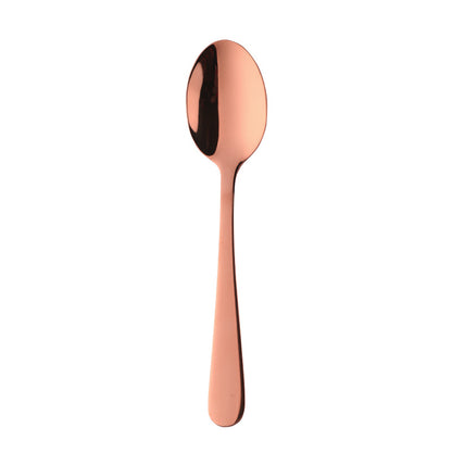 Luxurious colorful mini tea spoon made of 18/10 stainless steel, with a rose gold and silver finish. Perfect for parties and elegant dining settings.