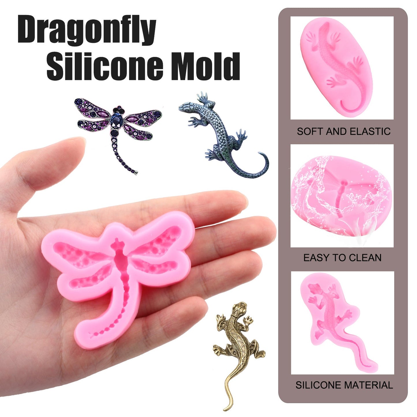 Gecko Lizard Silicone Fondant Mold - Perfect for DIY Cake Decorating and Baking Essentials