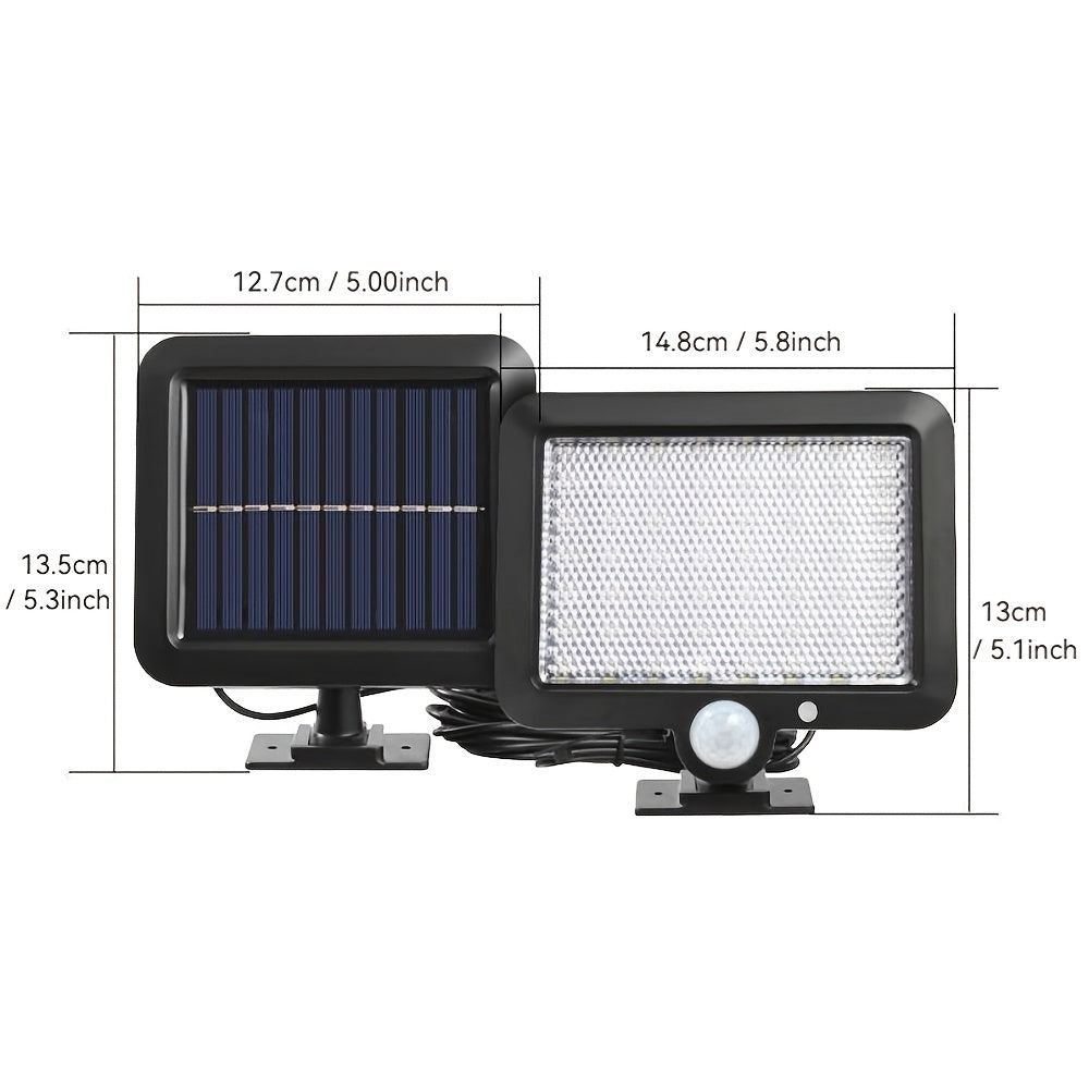 1-2pcs 56LED Solar Wall Light with Motion Sensor, 3 Modes, for Outdoor Use