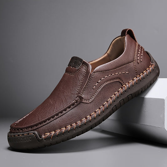 Men's breathable stitching loafers for outdoor walking and driving, suitable for spring, summer, and autumn wear.