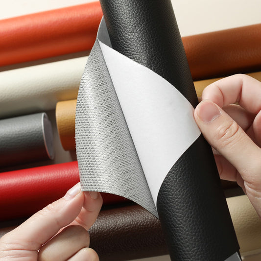 Self-adhesive repair patches for furniture, bikes, and cushions made of PU artificial leather.