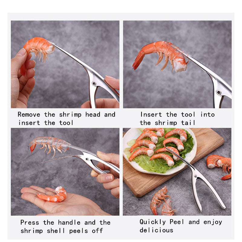 One unit of Stainless Steel Shrimp Peeler Tong, perfect for peeling prawns and crayfish. This portable shrimp opener also works as a lobster remover peel in your kitchen. A versatile seafood tool that is a must-have in your collection of kitchen gadgets