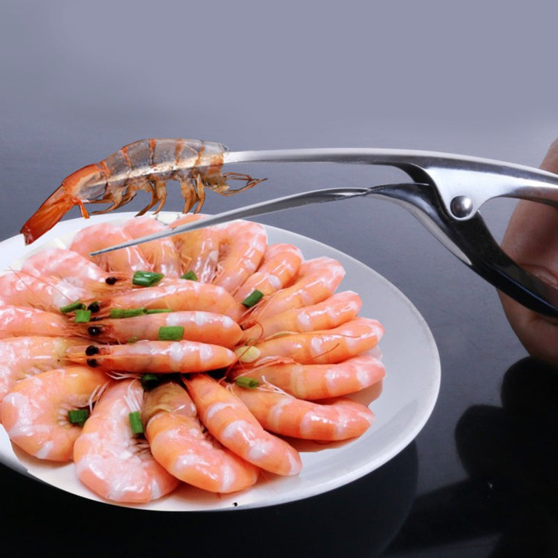 One unit of Stainless Steel Shrimp Peeler Tong, perfect for peeling prawns and crayfish. This portable shrimp opener also works as a lobster remover peel in your kitchen. A versatile seafood tool that is a must-have in your collection of kitchen gadgets