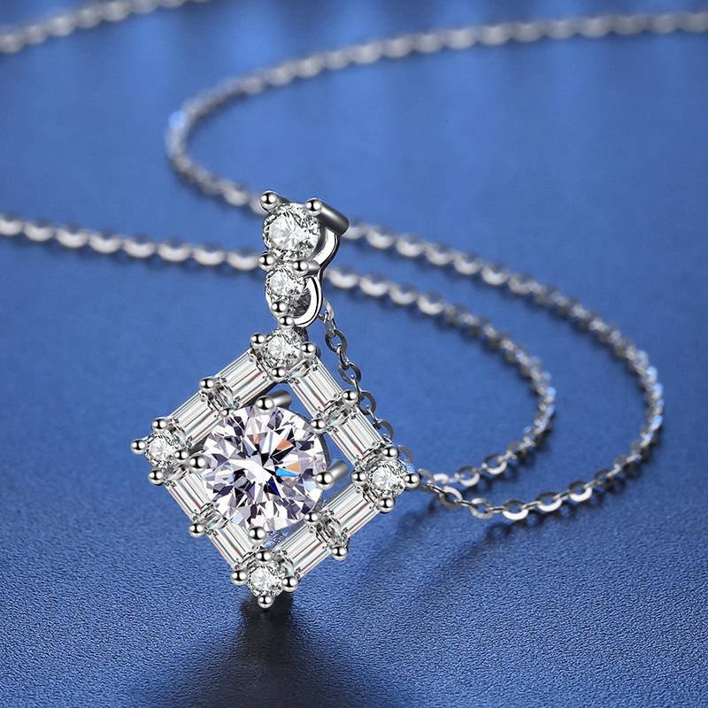 Experience luxury with the Tancise Silver Plated Jewelry Set featuring stunning Moissanite gems. This set includes S925 Sterling Silver 0.5ct stud earrings and a 1ct pendant necklace, both adorned with May birthstones. Perfect for weddings and banquets