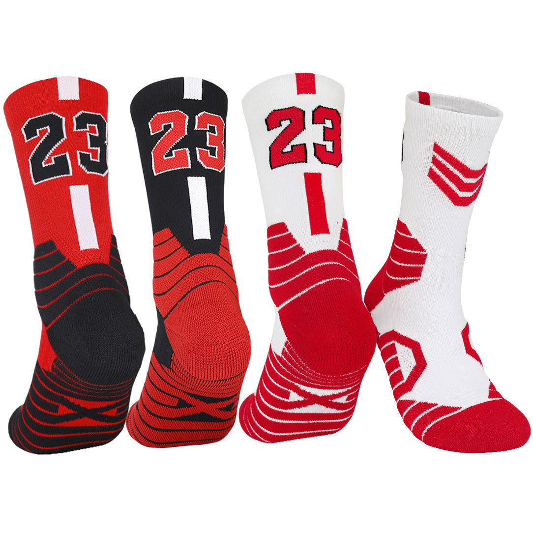 23 pairs of professional Thick Padded Basketball Athletic sport socks for men and women.