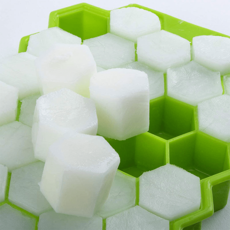 Silicone Ice Tray with Honeycomb Design - Create 37 Hexagonal Ice Cubes and Balls with Precision