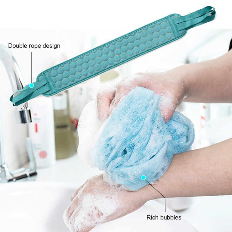 [Popular Choice] 3-piece Teal Exfoliating Bath Set for Women - Includes Loofah Sponge, Bath Glove & Back Scrubber Towel - Formaldehyde-Free, Deep Skin Cleansing Tools for Home