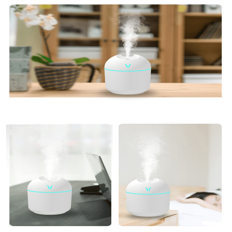 Cute air humidifier with night light, cold mist for bedroom, home, car, plants, purifier, room freshener.