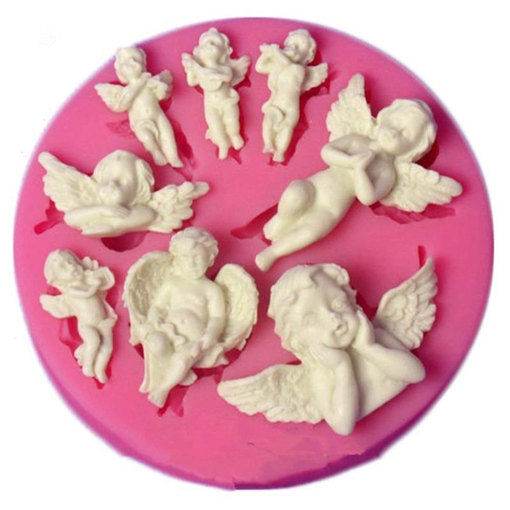 Angel-shaped silicone mold for making 3D fondant, DIY pudding, chocolate candies, desserts, gummy candies, cupcakes, handmade soaps, ice cubes, ice cream. A must-have for cake decorating, baking, and kitchen items.