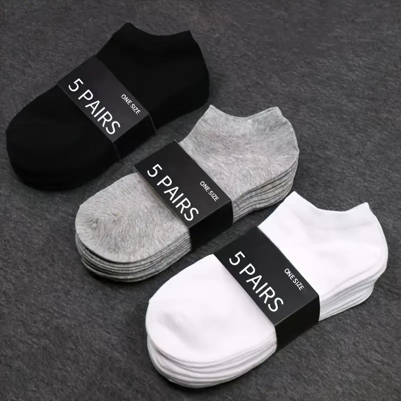 10 pairs of comfortable and breathable men and women ankle socks for spring and summer.