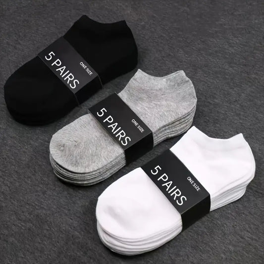 10 pairs of comfortable and breathable men and women ankle socks for spring and summer.