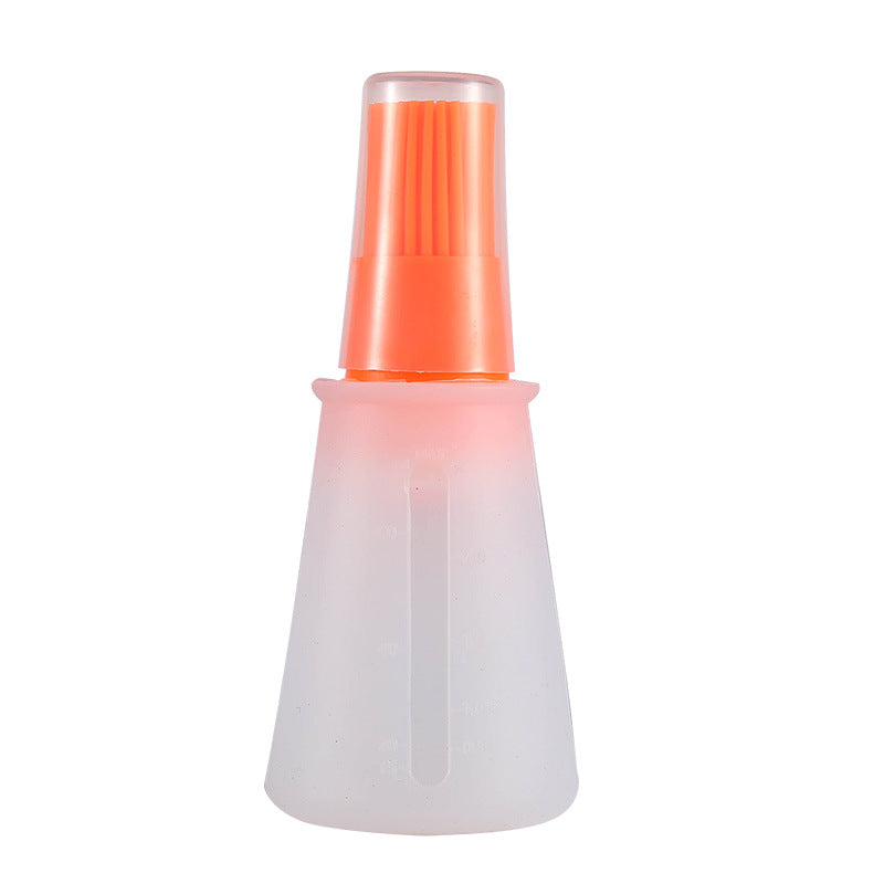 Portable silicone oil bottle with brush for outdoor baking and BBQ.