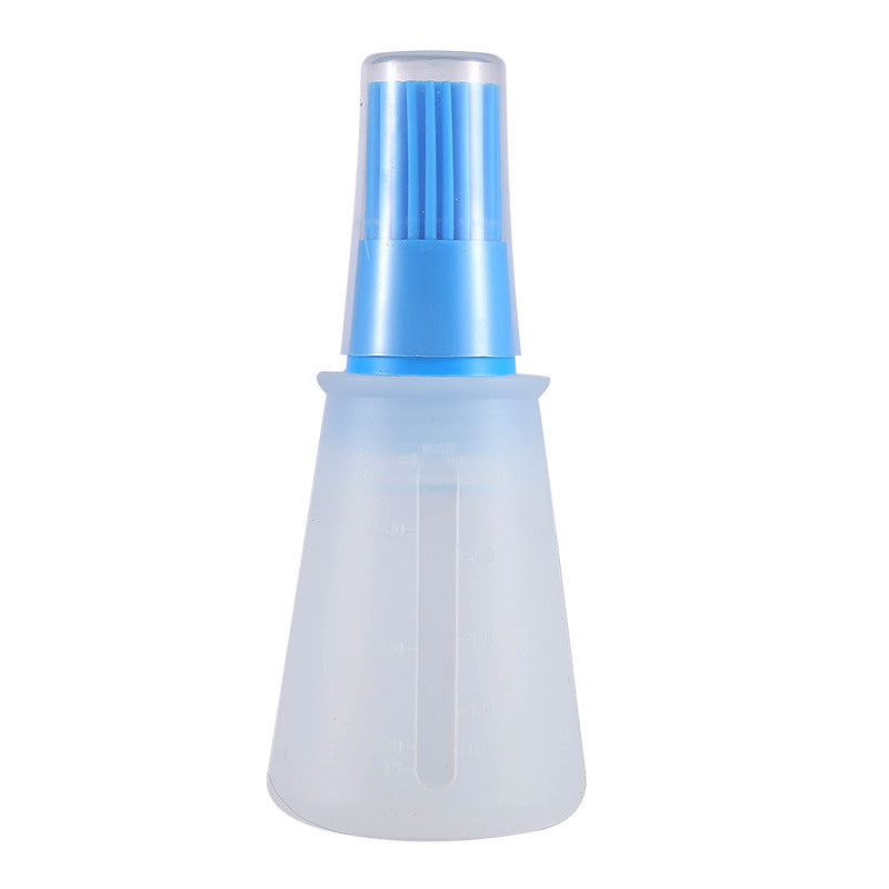 Portable silicone oil bottle with brush for outdoor baking and BBQ.