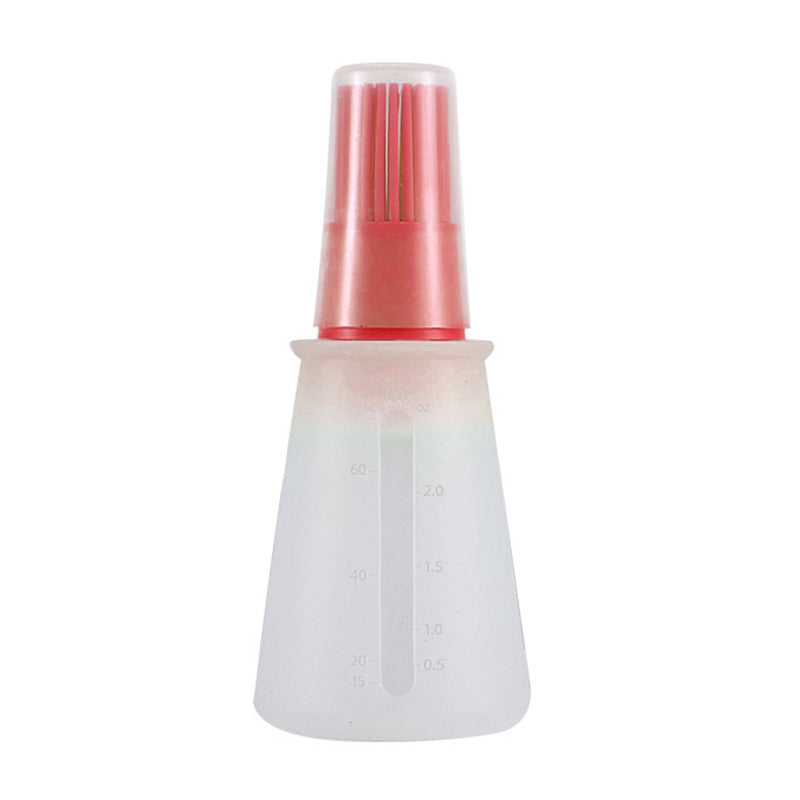 Portable silicone oil bottle with brush for outdoor baking and BBQ.