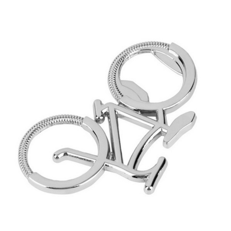 Stainless steel bicycle-shaped bottle opener for beer, wine, and juice. Great for kitchen gadgets, gifts, and home accessories.