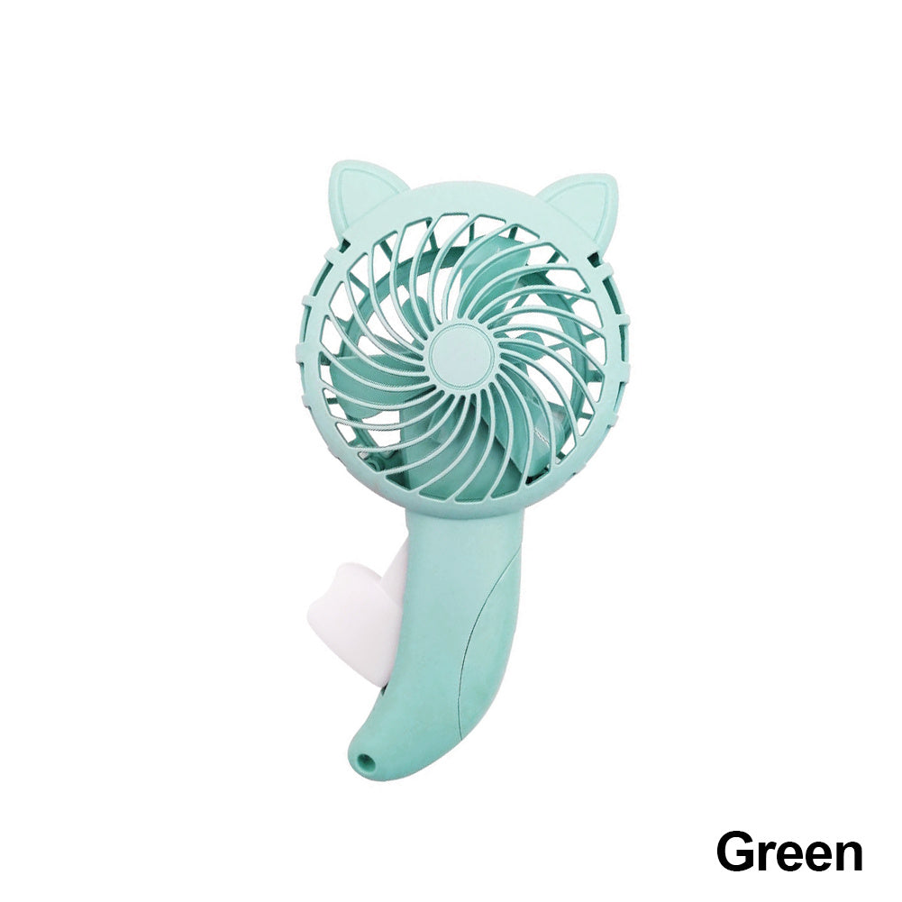 Mini portable handheld fan, no battery needed - perfect for keeping cool in the summer! Features three colors and a cute cartoon design, making it a stylish addition to any household.