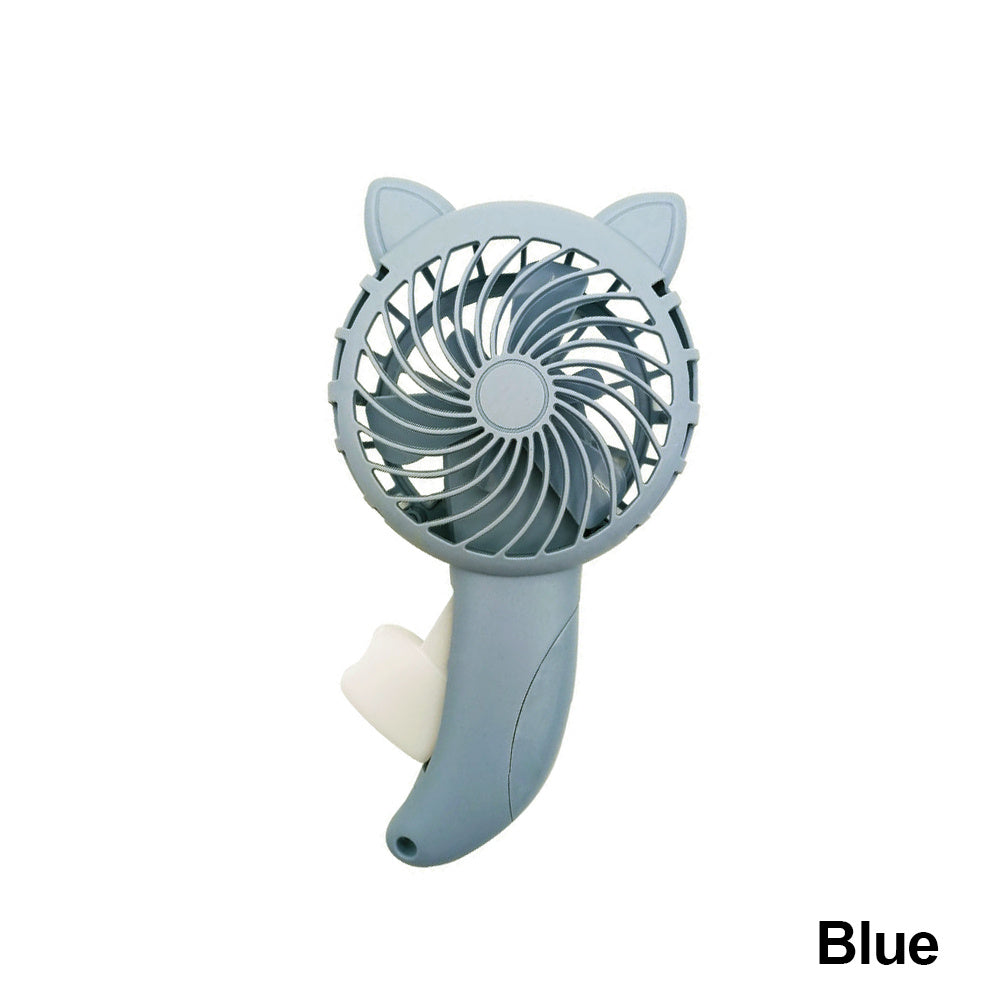 Mini portable handheld fan, no battery needed - perfect for keeping cool in the summer! Features three colors and a cute cartoon design, making it a stylish addition to any household.