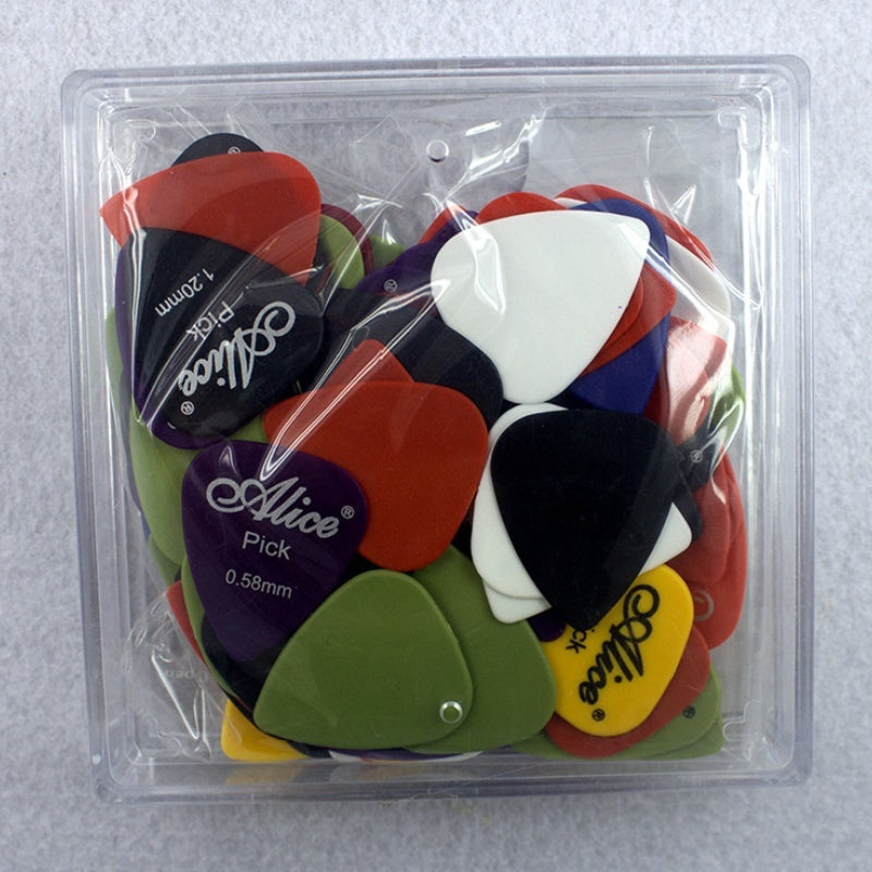 Assorted bag of 30 guitar picks with 6 thicknesses and bonus picks, ideal for versatile play and convenient storage.