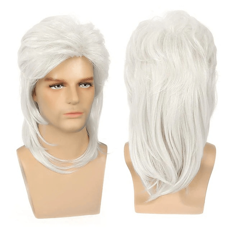 Top-selling costume wigs for men for 70s and 80s themed parties. Featuring a brown fancy party accessory perfect for cosplaying.