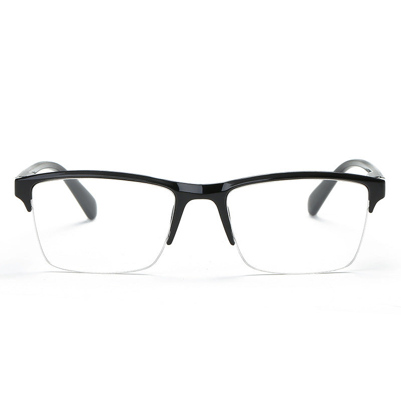 Men and women black resin reading glasses with half frame, portable and ultralight. Ideal for gifts.