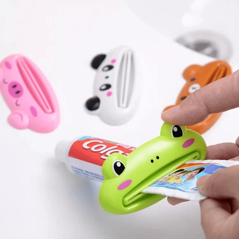 Toothpaste squeezer with animal design for bathroom use.