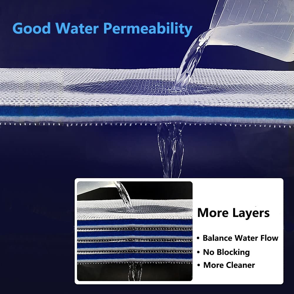 Upgraded 8-layer filter pads for fish tank and pond aquariums