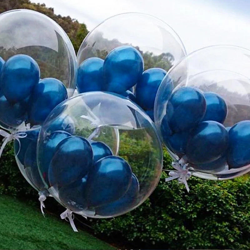 Transparent Bobo Bubble Balloon (10pcs, 60.96cm) for Wedding, Birthday, Baby Shower, or Holiday Parties. Great for decorations and gifts.