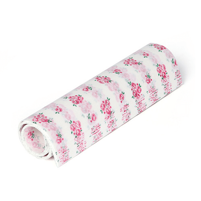 50 pieces of Decorative Greaseproof Food Wrapping Paper featuring Charming Patterns such as Hearts, Flowers, and Stripes. Resistant to Oil and Water, measuring 24.89x21.59cm - Perfect for Baking, Confectionery, and other uses