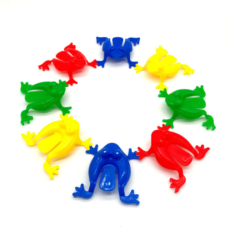 20 FunBounce Fidget Jumping Frogs: Plastic Stress Relief Toys for Kids, Ideal Holiday Party Favors, No Electricity Required, Featherless