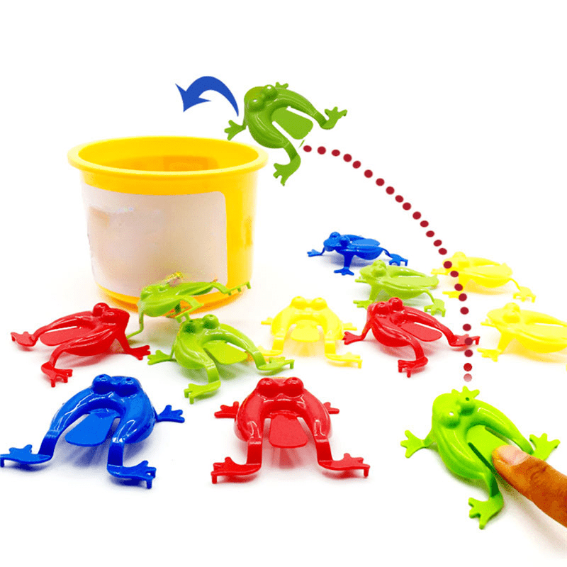 20 FunBounce Fidget Jumping Frogs: Plastic Stress Relief Toys for Kids, Ideal Holiday Party Favors, No Electricity Required, Featherless