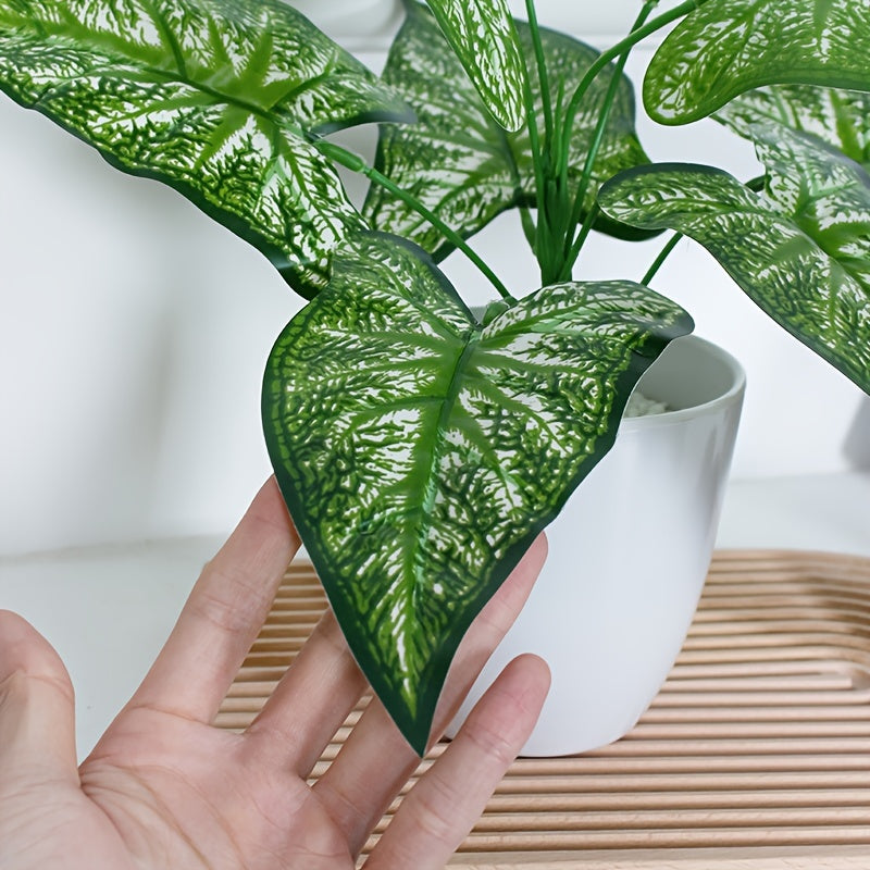 Artificial plant with stem and leaves for home decor