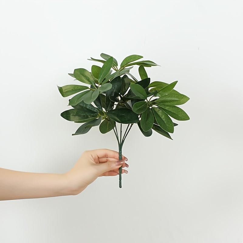 1 piece 13-inch artificial plant with stem and fake leaves, perfect for decorating living rooms, hotels, offices, and windows. Ideal for home and room decor.