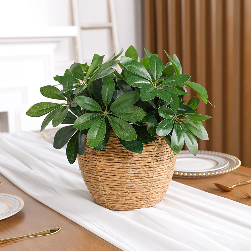 1 piece 13-inch artificial plant with stem and fake leaves, perfect for decorating living rooms, hotels, offices, and windows. Ideal for home and room decor.