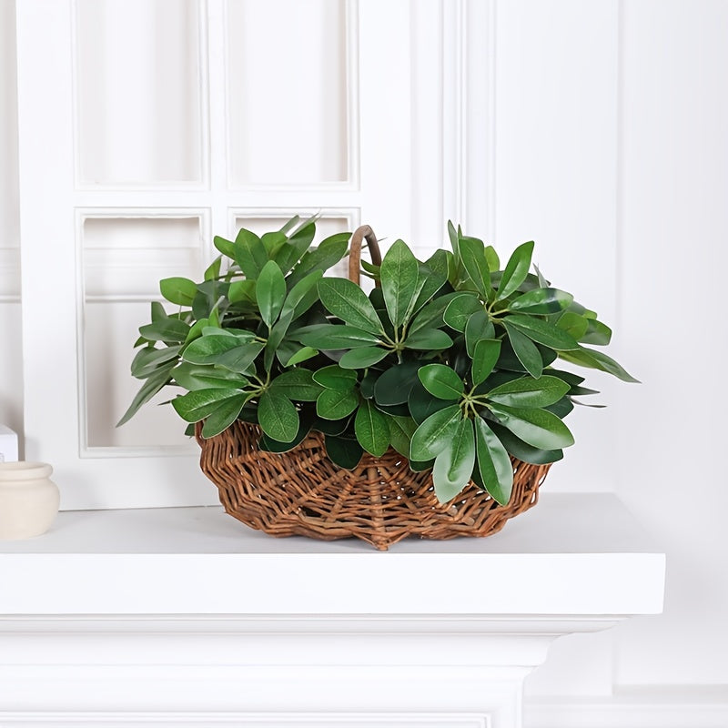 1 piece 13-inch artificial plant with stem and fake leaves, perfect for decorating living rooms, hotels, offices, and windows. Ideal for home and room decor.