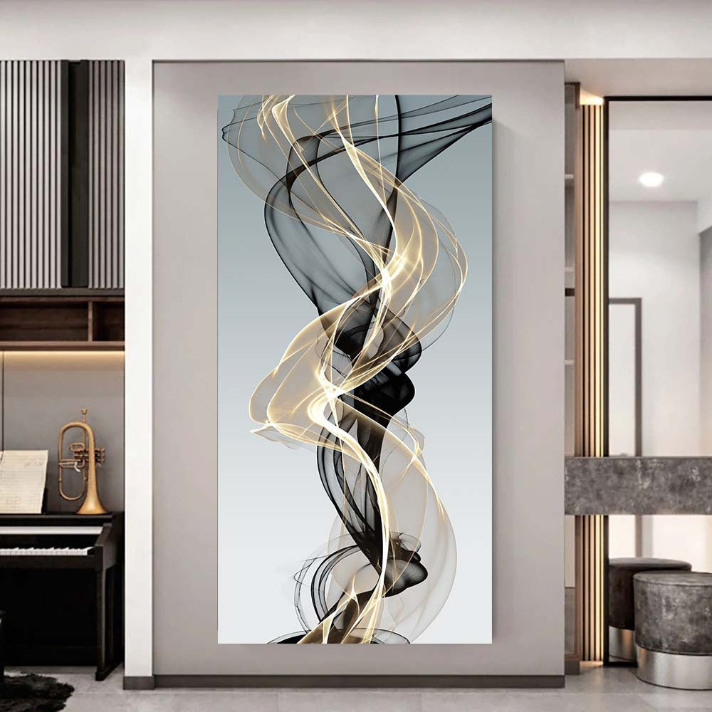 Nordic Abstract Ribbon Canvas Painting - Modern Wall Art for Living Room and Bedroom Decor, Frameless