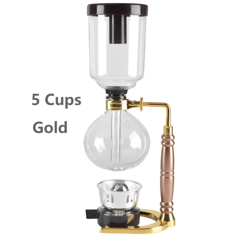 Sophisticated Glass Vacuum Syphon Coffee Maker for 3 Cups - Traditional Japanese Influence, Handcrafted Brewing Vessel with Wooden Stand, Complete with Spoon & Brush, Heat-Resistant Design for Ideal Coffee & Tea, Manual Brewing Device|Timeless Japanese